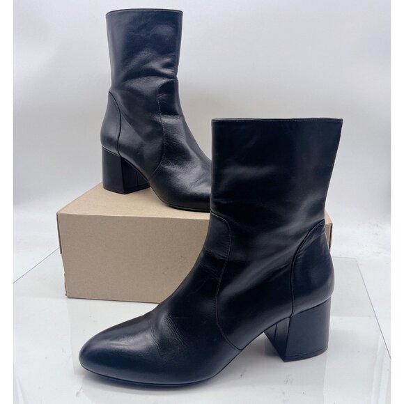 Stuart Weitzman Flareblock 60 Ankle Boots Heels Black Leather US 6 made Spain - Picture 3 of 13